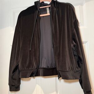 Alo Yoga Glimmer Velour Zip-Up Hoodie